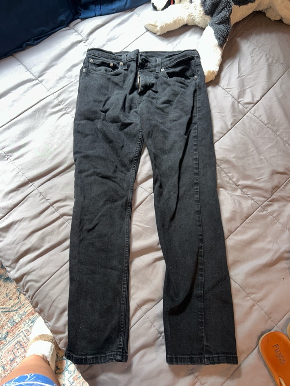 Levi's Black Straight Jeans with Red Tab